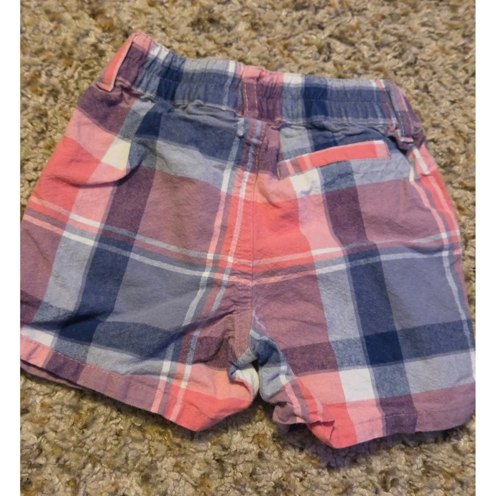 The Children's‎ Place Plaid Shorts Baby Size 3-6M Pink Blue